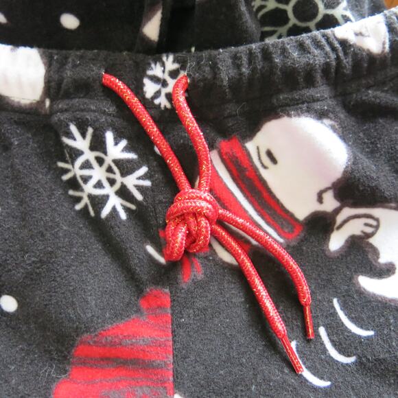 PEANUTS Snoopy Woodstock Fleece Pajama Pants Size XS 0/2 Winter Snowflakes Warm - Picture 6 of 8